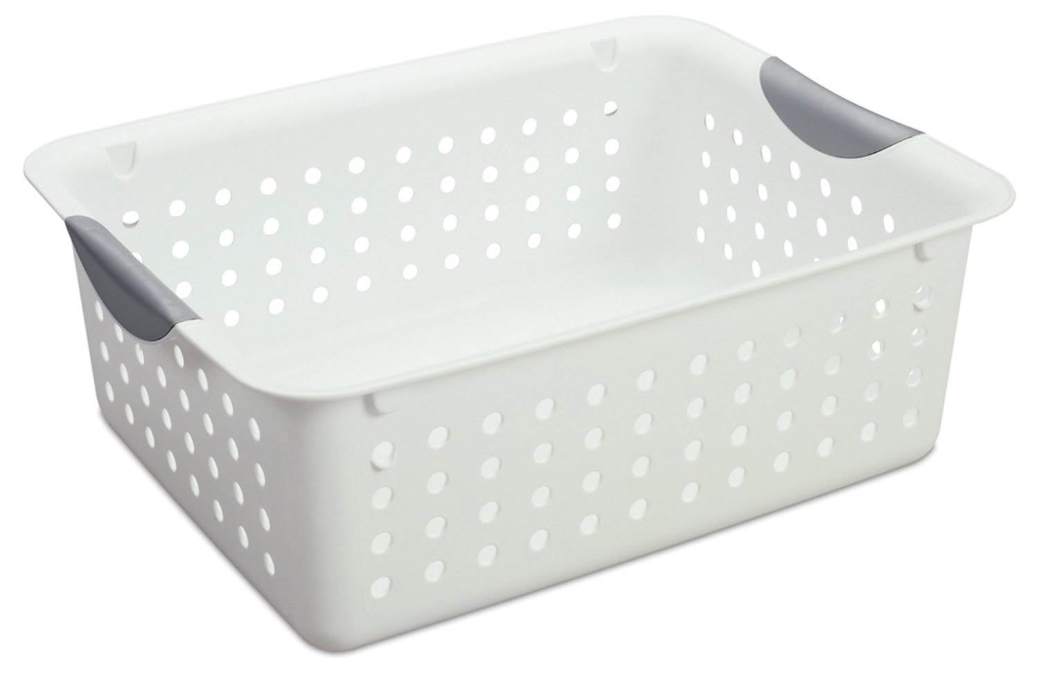 Sterilite Medium Ultra Plastic Storage Organizer Basket. White. (12 Pack)