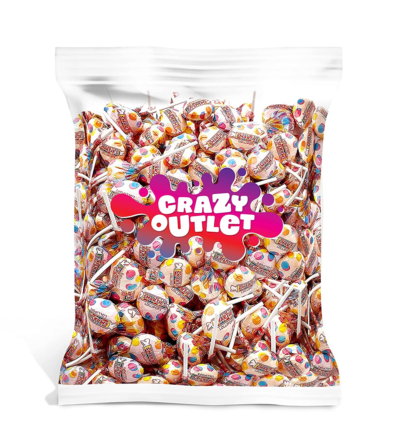 CrazyOutlet Smarties Original Lollipops. Bulk Pack. 2 lbs