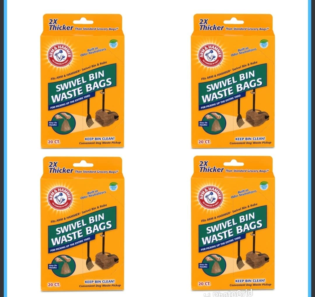 Arm & Hammer Swivel Bin Waste Bags 80ct (4 x 20ct)