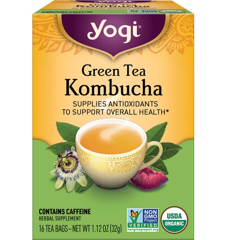 Yogi Tea Green Tea Kombucha. 6 Pack. Supplies Antioxidants. 96 Tea Bags