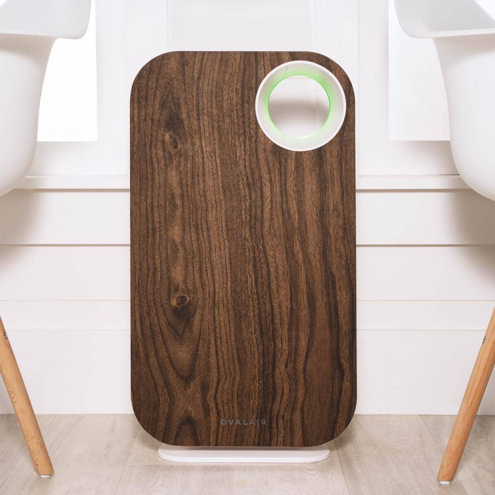 OVAL AIR AIR1000D 3-Stage 5-in-1 Air Purifier for Rooms Upto 600 sq. ft. Reduces Allergies. Asthma. Pets. Odor. Smoke. Dark Wood