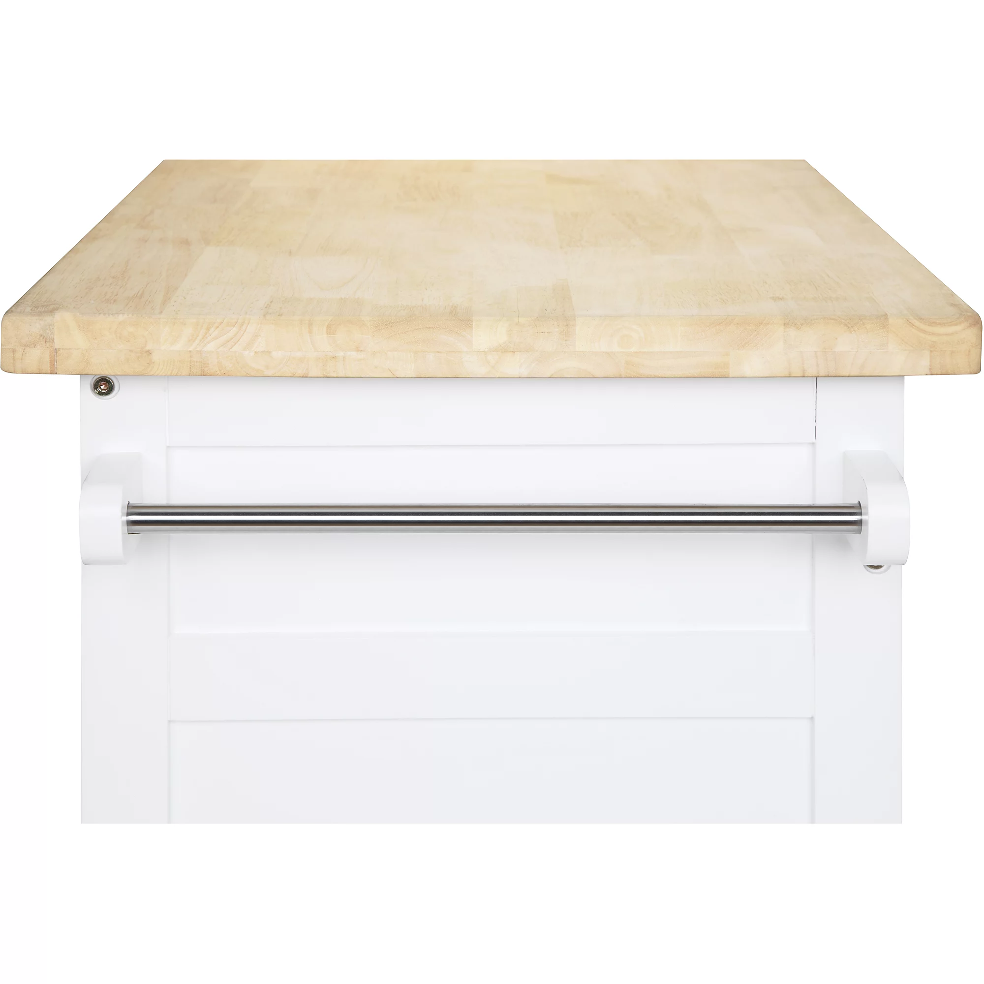 Mainstays Kitchen Island Cart with Drawer and Storage Shelves. White
