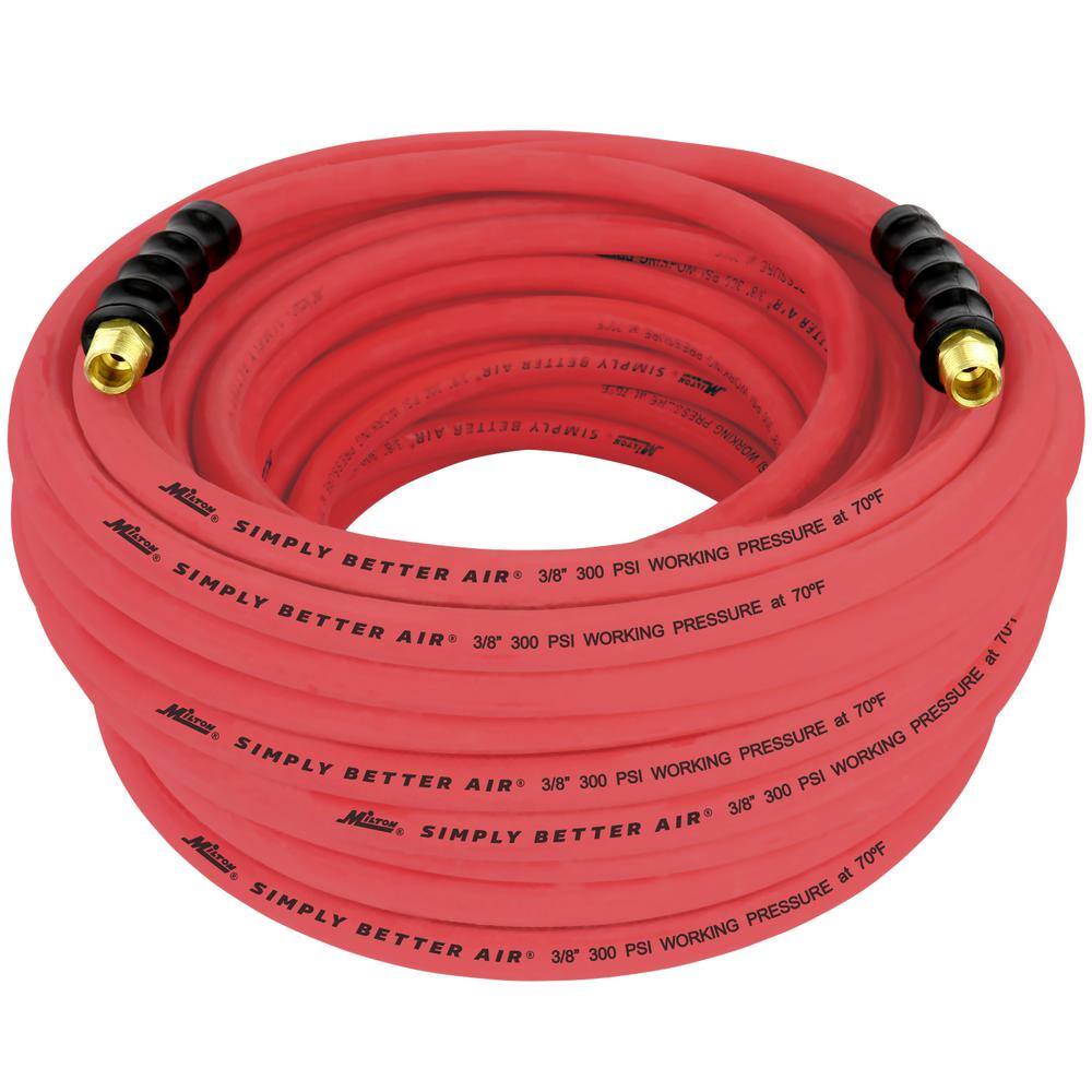 Milton ULR3810038 ULR 3/8 in. ID x 100 ft. (3/8 in. MNPT) Ultra-Lightweight Durable Rubber Air Hose for Extreme Environments