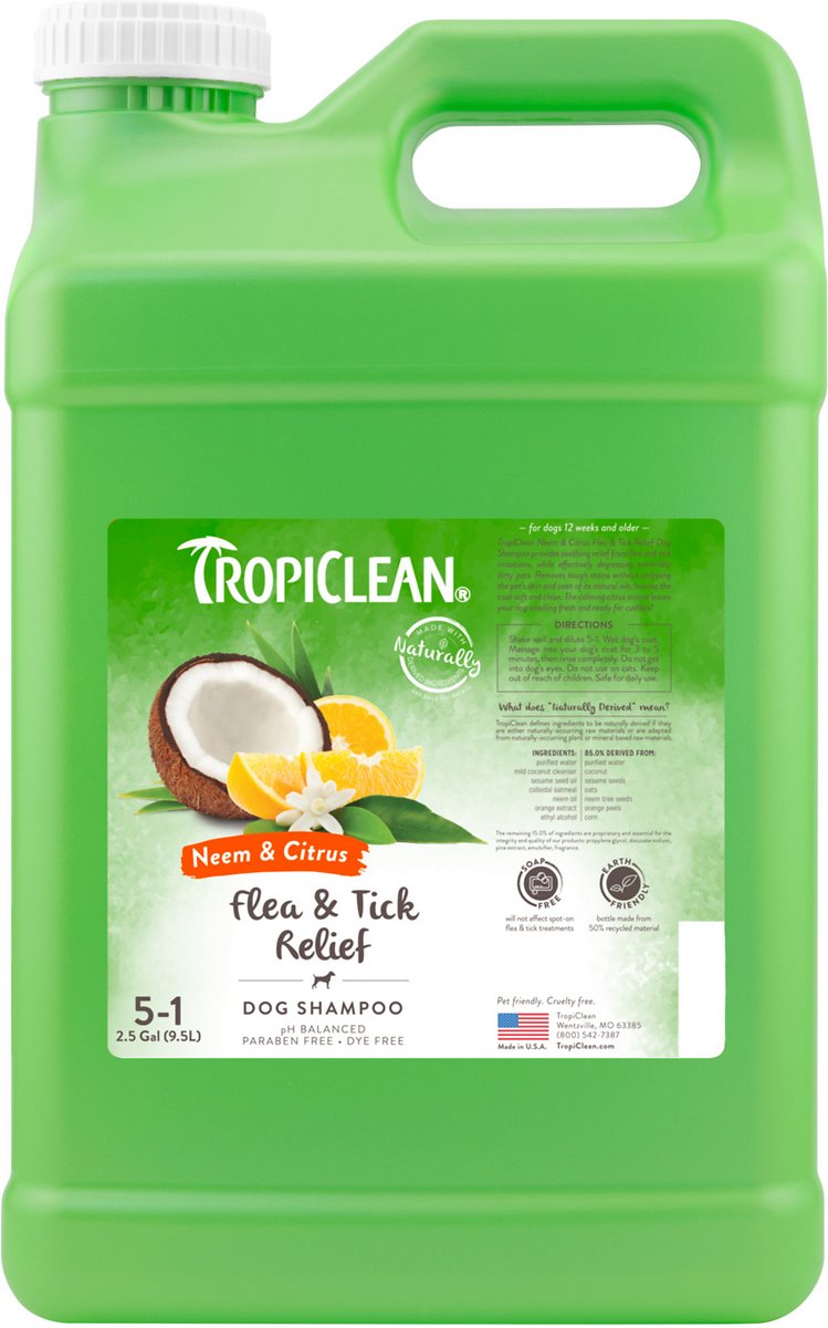 TropiClean Neem & Citrus Dog Shampoo. 2.5 Gal