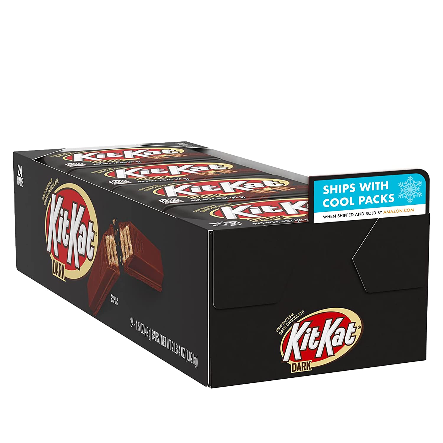 KIT KAT Dark Chocolate Wafer Candy Bars. Individually Wrapped. 1.5 oz Bulk Box (24 Count)
