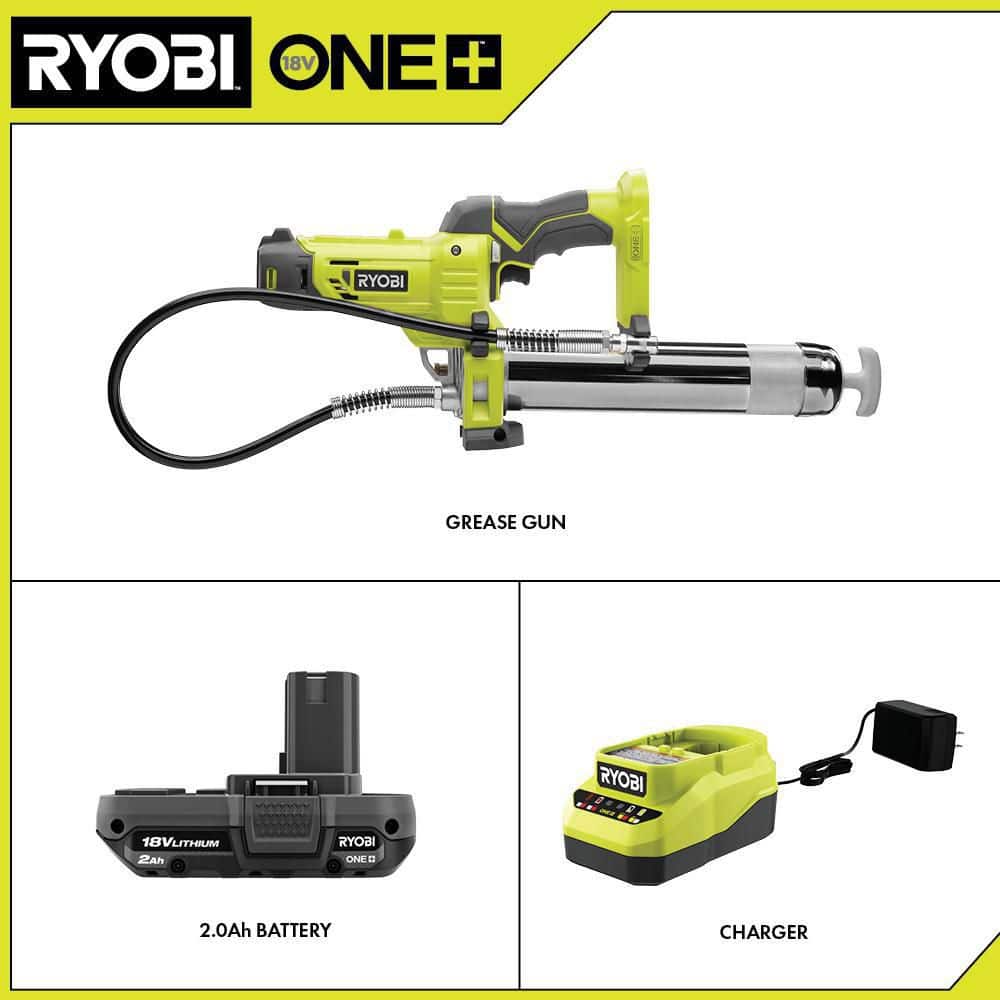 RYOBI P3410K1N ONE+ Grease Gun Kit w/2.0Ah Battery and Charger