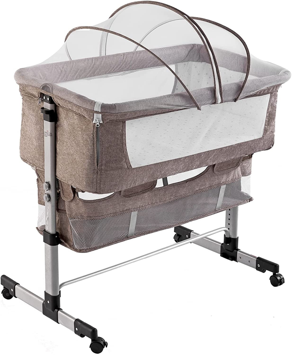Lamberia 3 in 1 Bassinet for Baby. Easy Folding Sleeper with Mattress (Beige)
