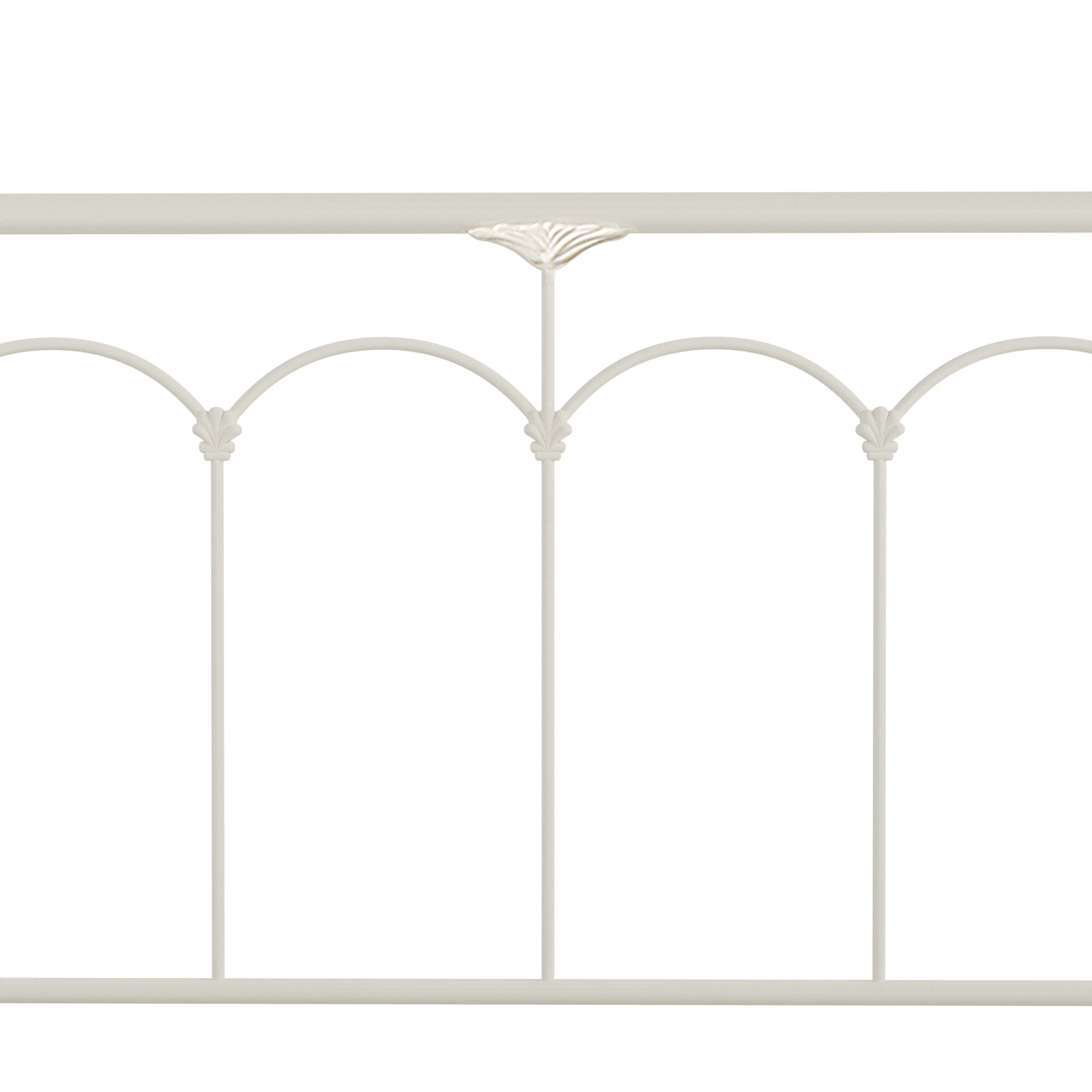Hillsdale Furniture Jocelyn Vintage Metal King Headboard. Soft White