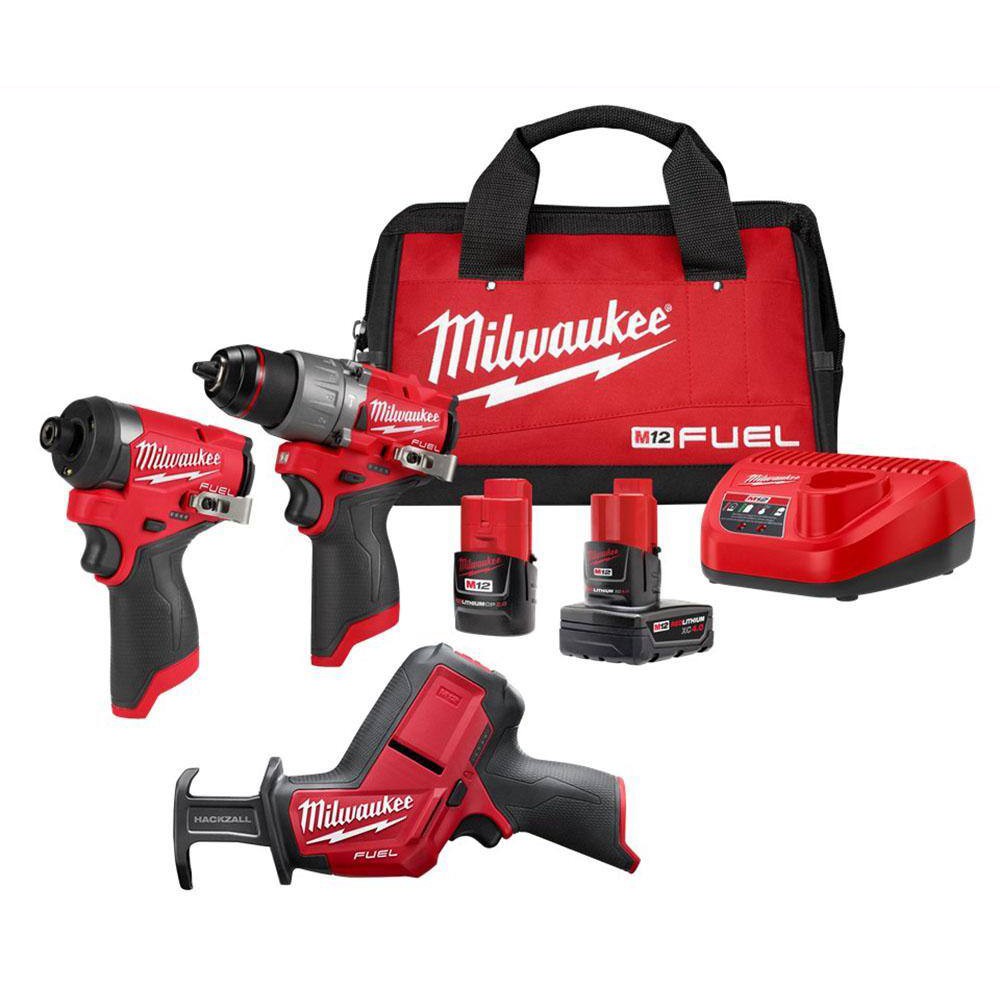 Milwaukee 3497-22-2520-20 M12 FUEL 12-Volt Lithium-Ion Brushless Cordless Hammer Drill and Impact Driver Combo Kit (2-Tool) with HACKZALL