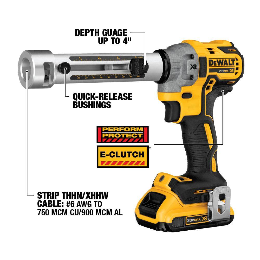DEWALT DCS382BWDCE151B 20V MAX XR Cordless Brushless Reciprocating Saw and 20V MAX XR Cordless Brushless Cable Stripper (Tools-Only)