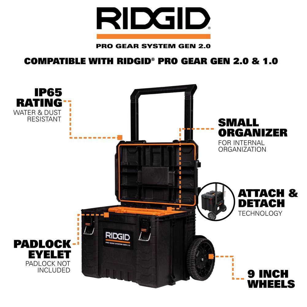 RIDGID 254065-254067 2.0 Pro 22 in. Gear System Rolling Tool Box and Tool Box