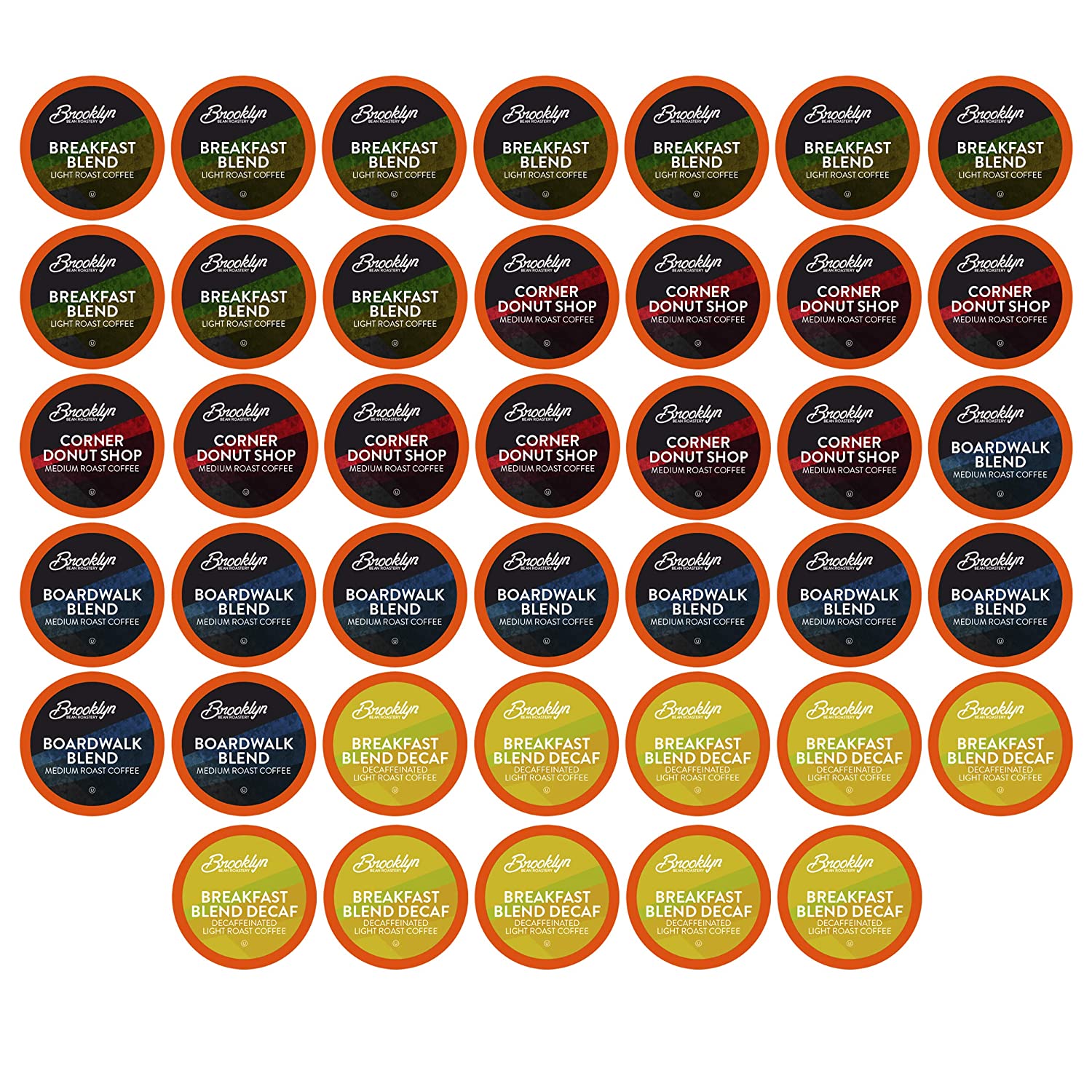 Brooklyn Beans Coffee Pods Breakfast Gourmet Variety Pack. Compatible with 2.0 Keurig K Cup Brewers. 40 Count