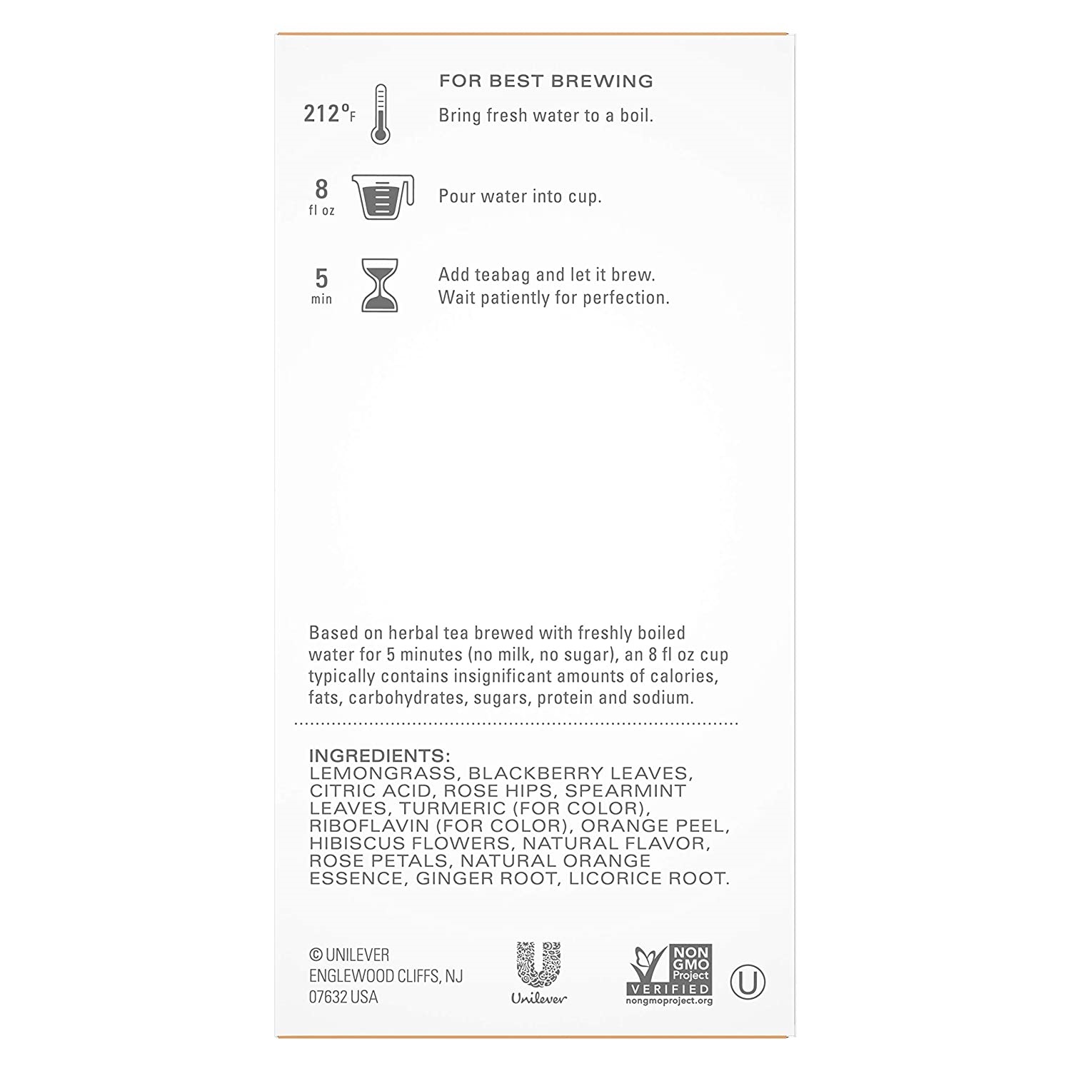 Tazo Herbal Tea Tea Bags Wild Sweet Orange Caffeine-Free 20 Tea Bags. 6 Pack