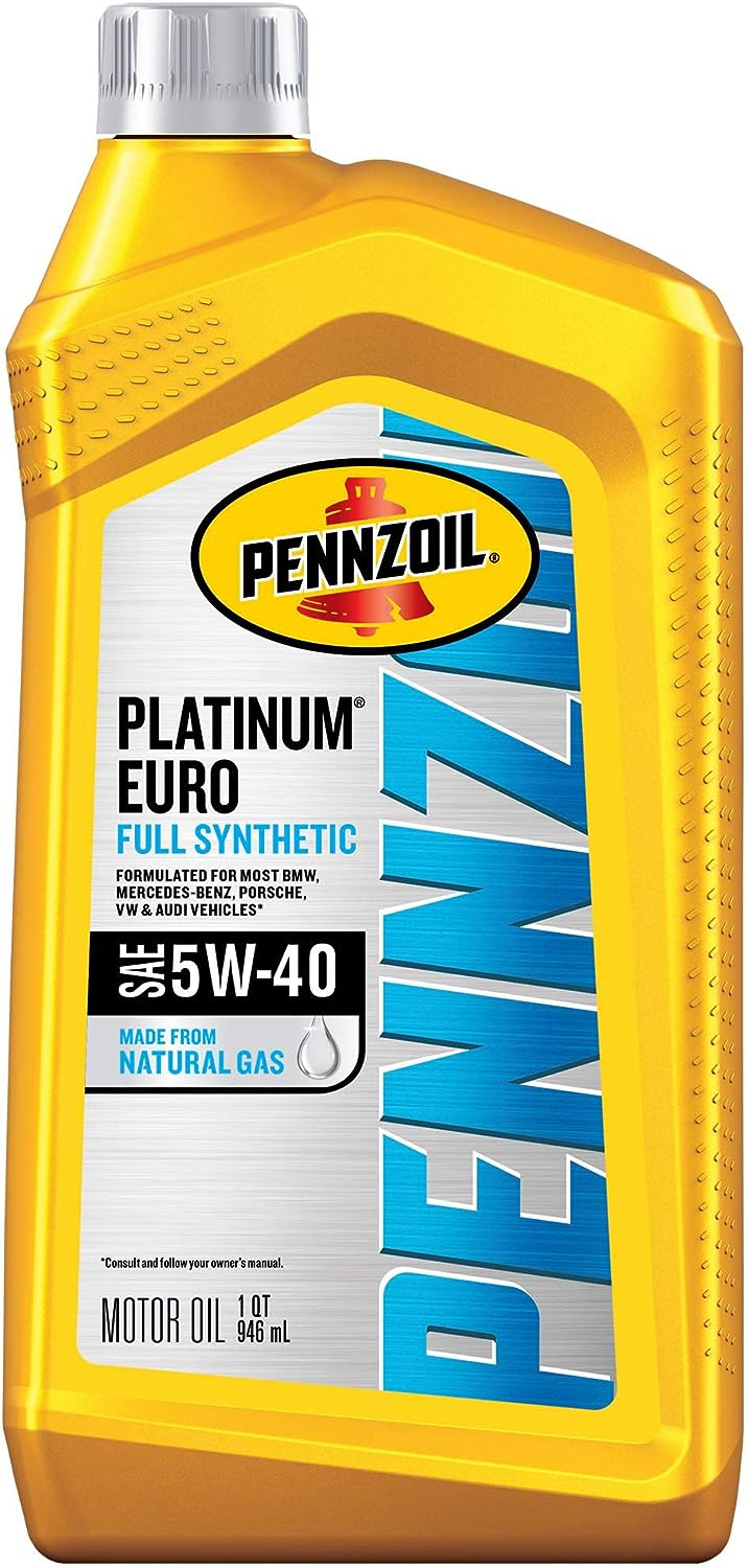 Pennzoil Platinum Euro Full Synthetic 5W-40 Motor Oil (1-Quart. Case of 6)