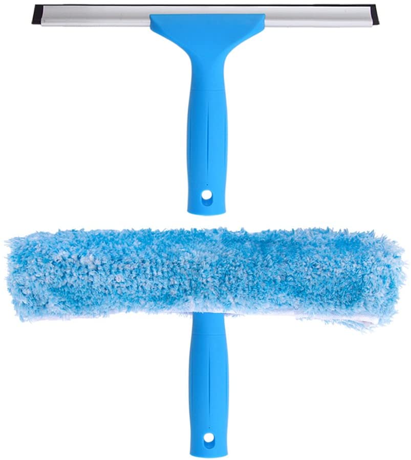 MR.SIGA Professional Window Cleaning. Squeegee & Microfiber Window Scrubber. 10″