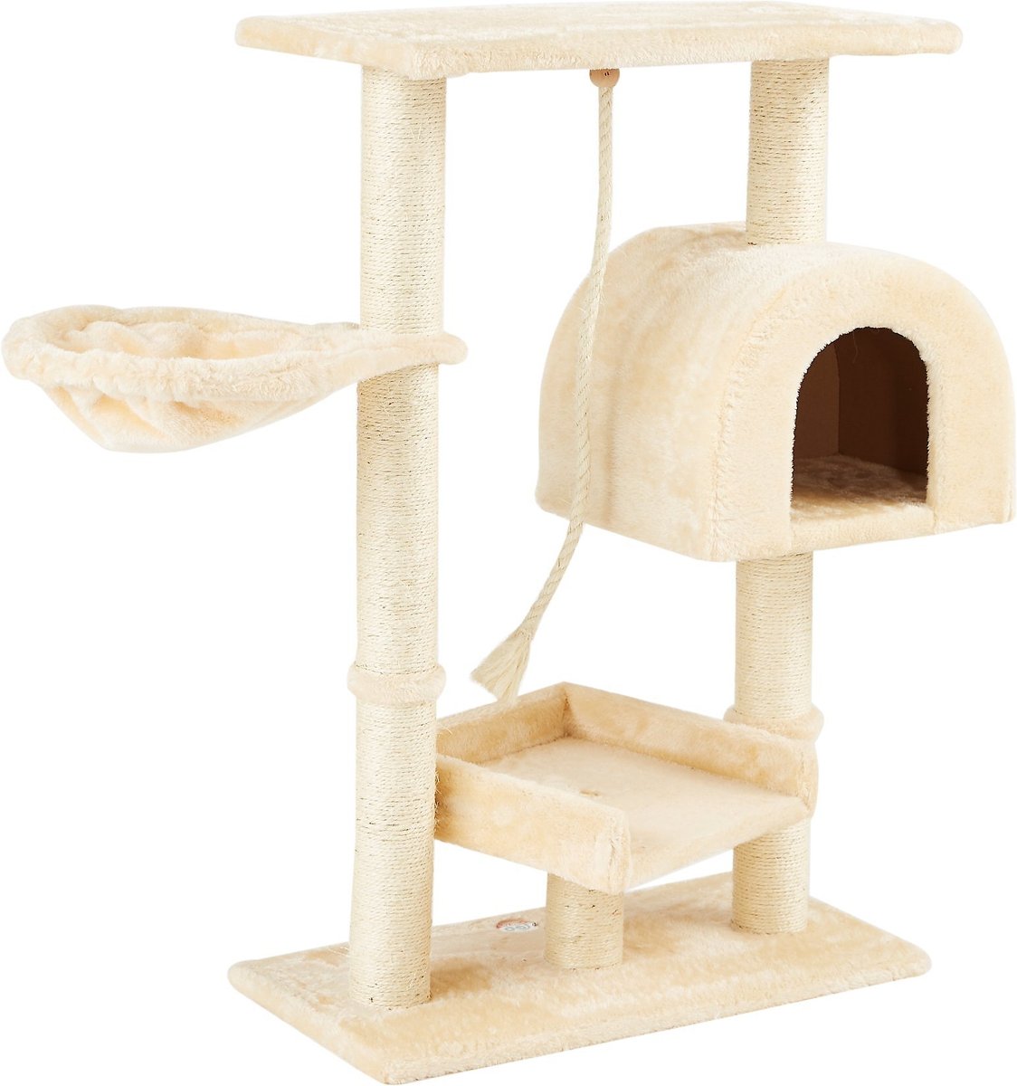 Go Pet Club 36-in Faux Fur Cat Tree & Condo. Beige