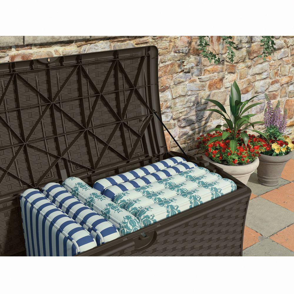 Suncast DBW7000 72 Gal. Resin Wicker Deck Box