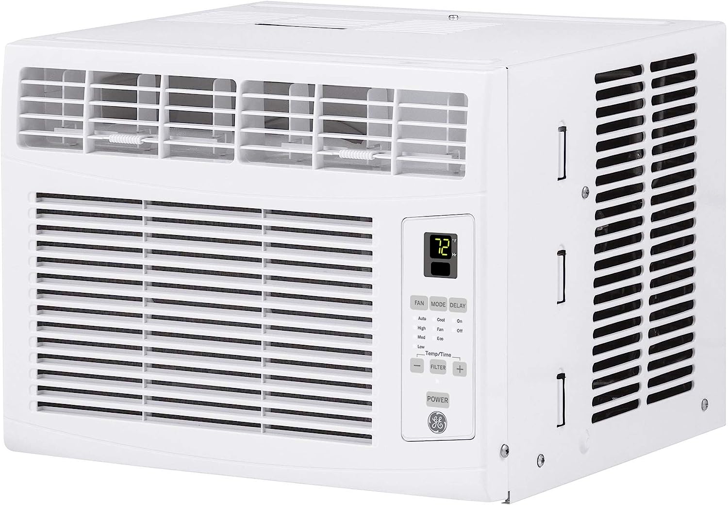 GE Electronic Window Air Conditioner 6000 BTU. Efficient Cooling for Smaller Areas Like Bedrooms and Guest Rooms. 6K BTU Window AC Unit with Easy Install Kit. White