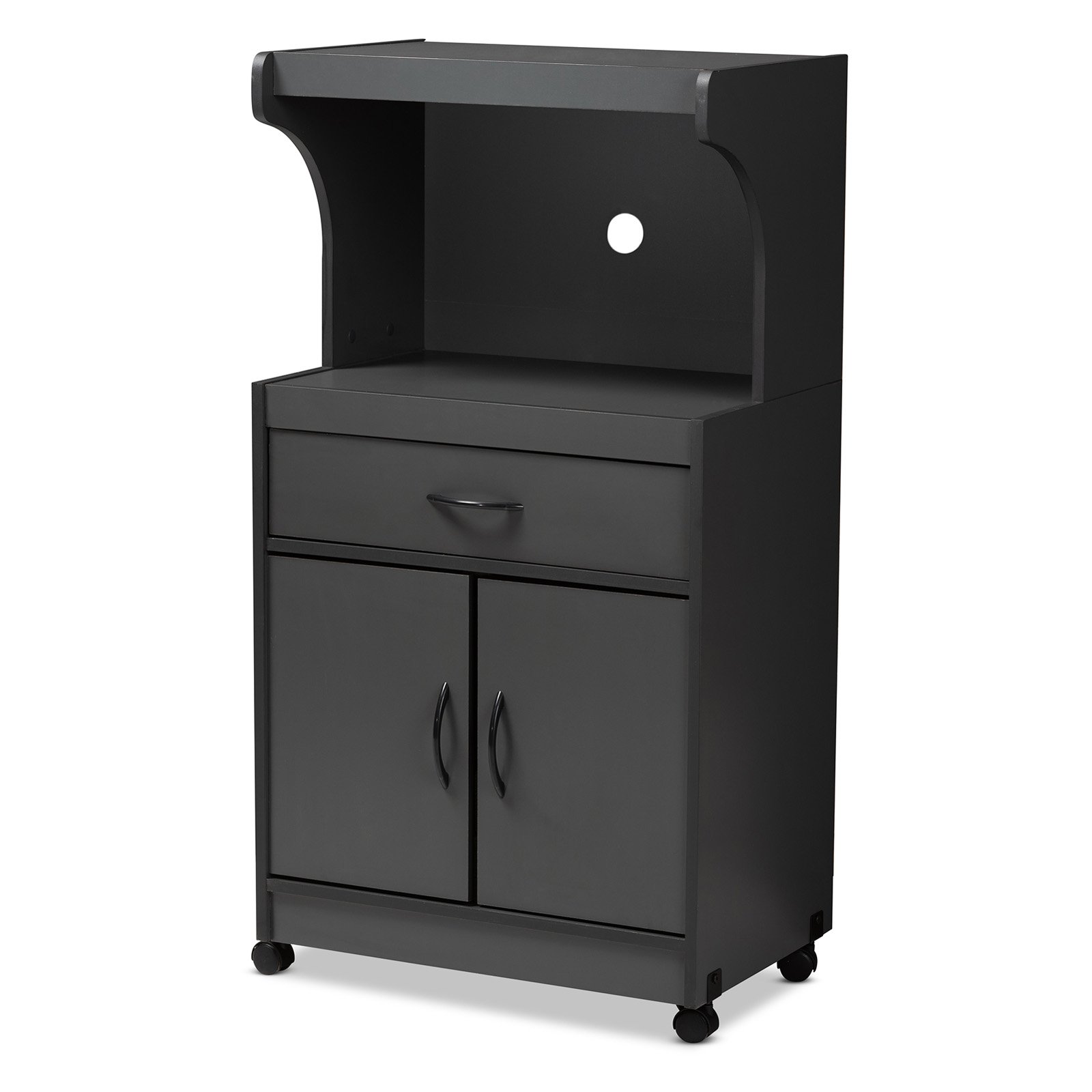 Baxton Studio Tannis Dark Walnut Finished Kitchen Cabinet