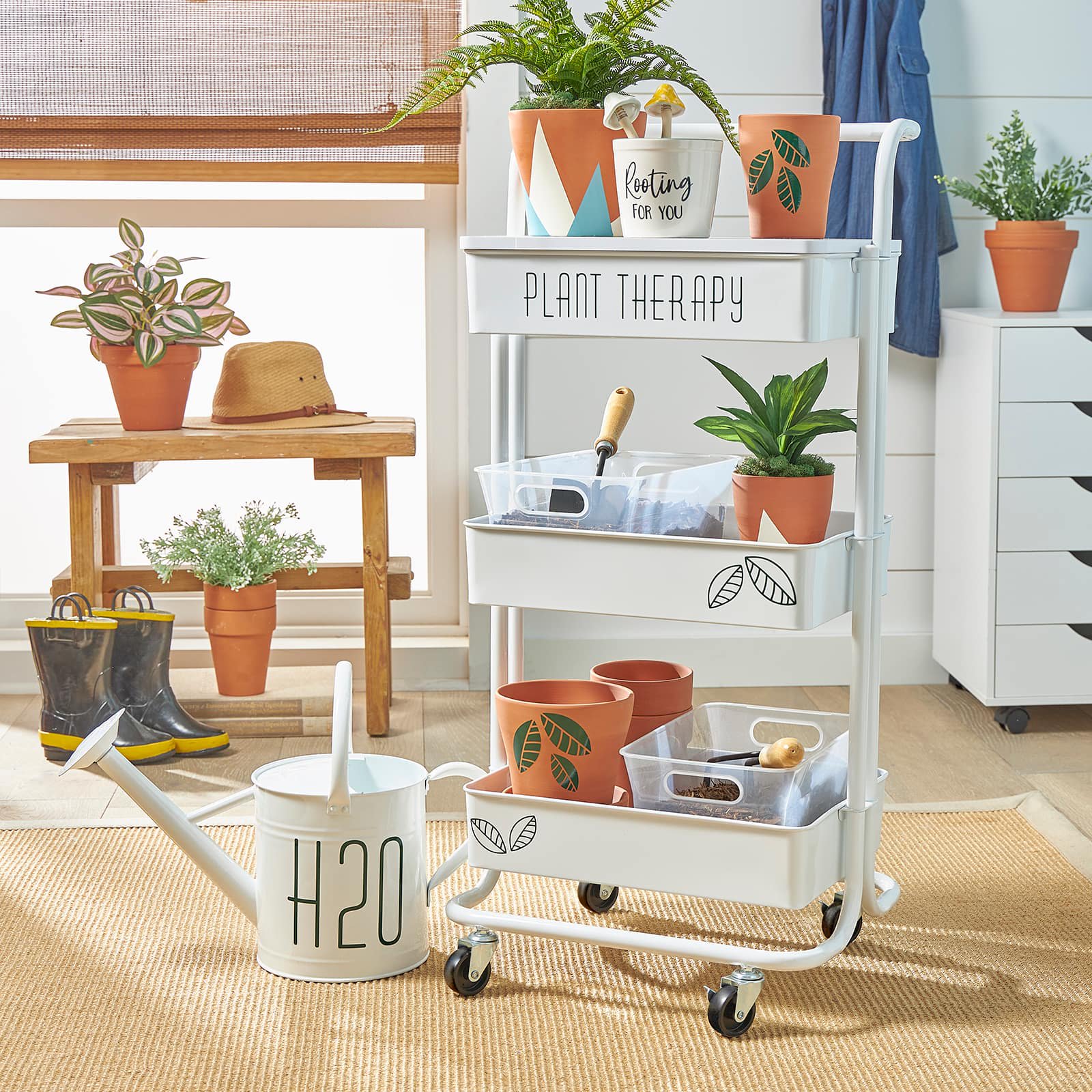 Simply Tidy Lexington 3-Tier Rolling Cart. White
