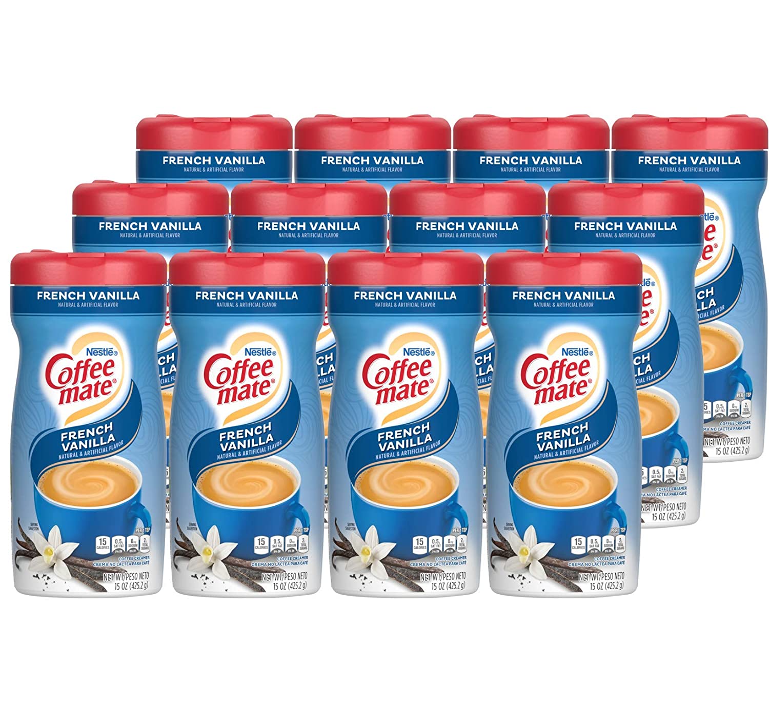 Nestle Coffee mate Coffee Creamer. French Vanilla. Non Dairy Powder Creamer. 15 Ounces (Pack of 12)