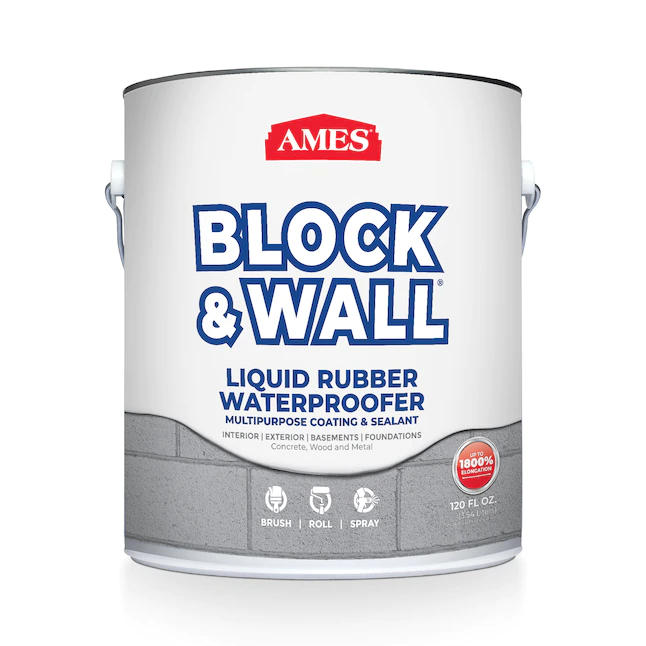 AMES  Block and Wall White Semi-gloss Solid Acrylic Waterproofer (1-Gallon)