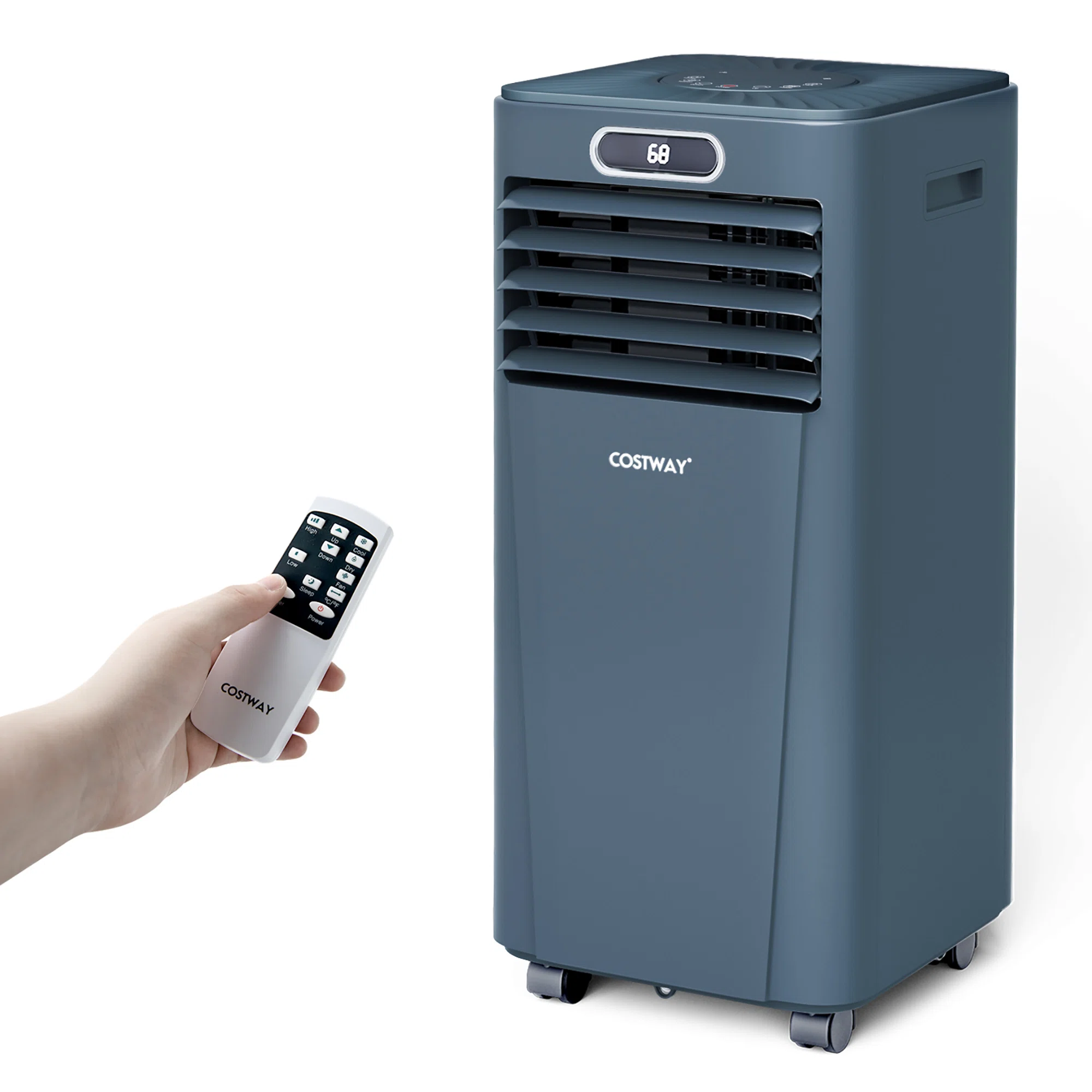 Costway FP10120US-DB 10000 BTU Portable Air Conditioner w/Remote Control 3-in-1 Air Cooler w/Drying in Dark Blue