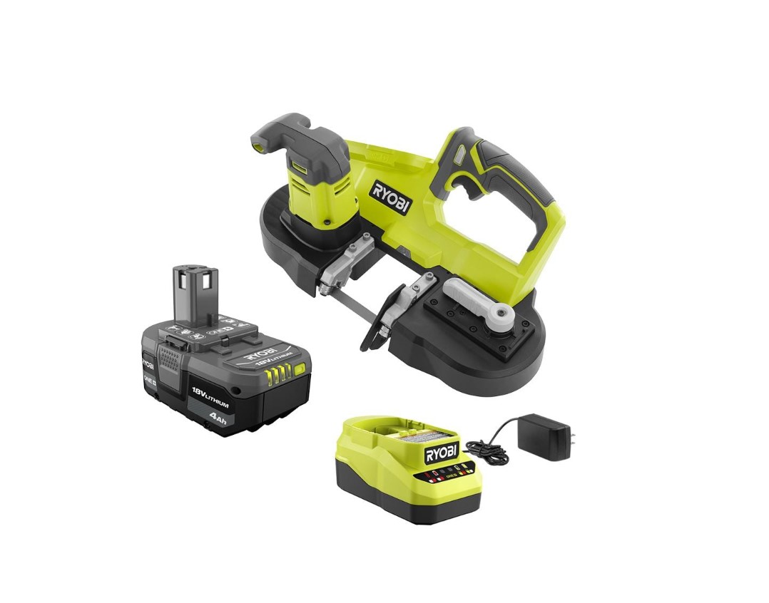 RYOBI Band Saw P590K1 ONE+ 18V Cordless 2-1/2 in. Compact with (1) 4.0 Ah Lithium-ion Battery and 18V Charger