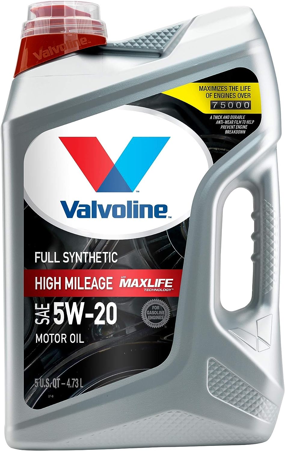 Valvoline Full Synthetic High Mileage with MaxLife Technology SAE 5W-20 Motor Oil 5 QT. Case of 3