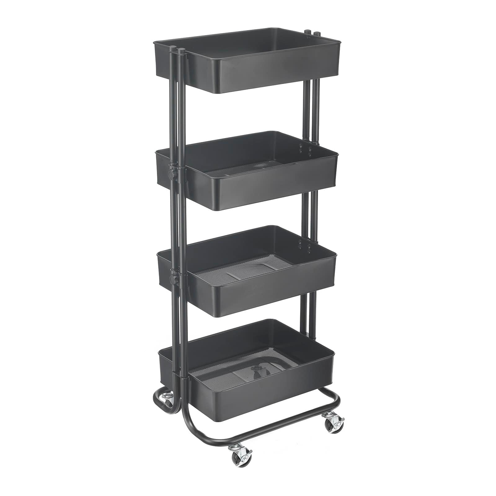 Simply Tidy Black Lexington 4-Tier Rolling Cart