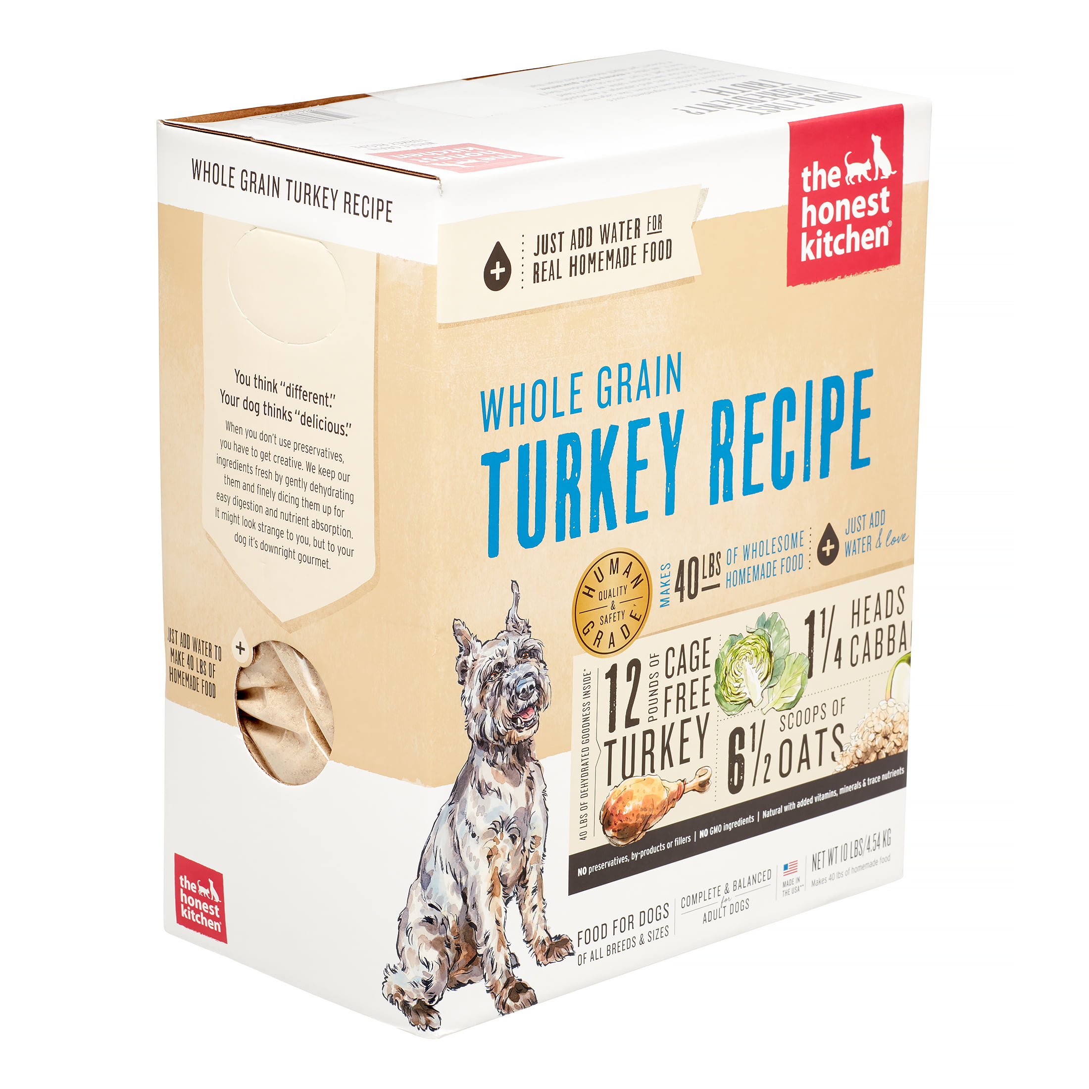 The Honest Kitchen Keen: Natural Human Grade Dehydrated Dog Food. Turkey & Organic Grains. 10 lbs (Makes 40 lbs)