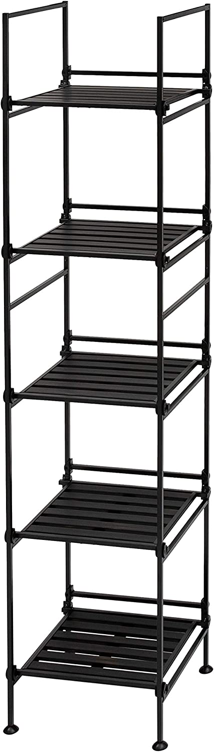 Organize It All Espresso 5 Tier Square Freestanding Shelf