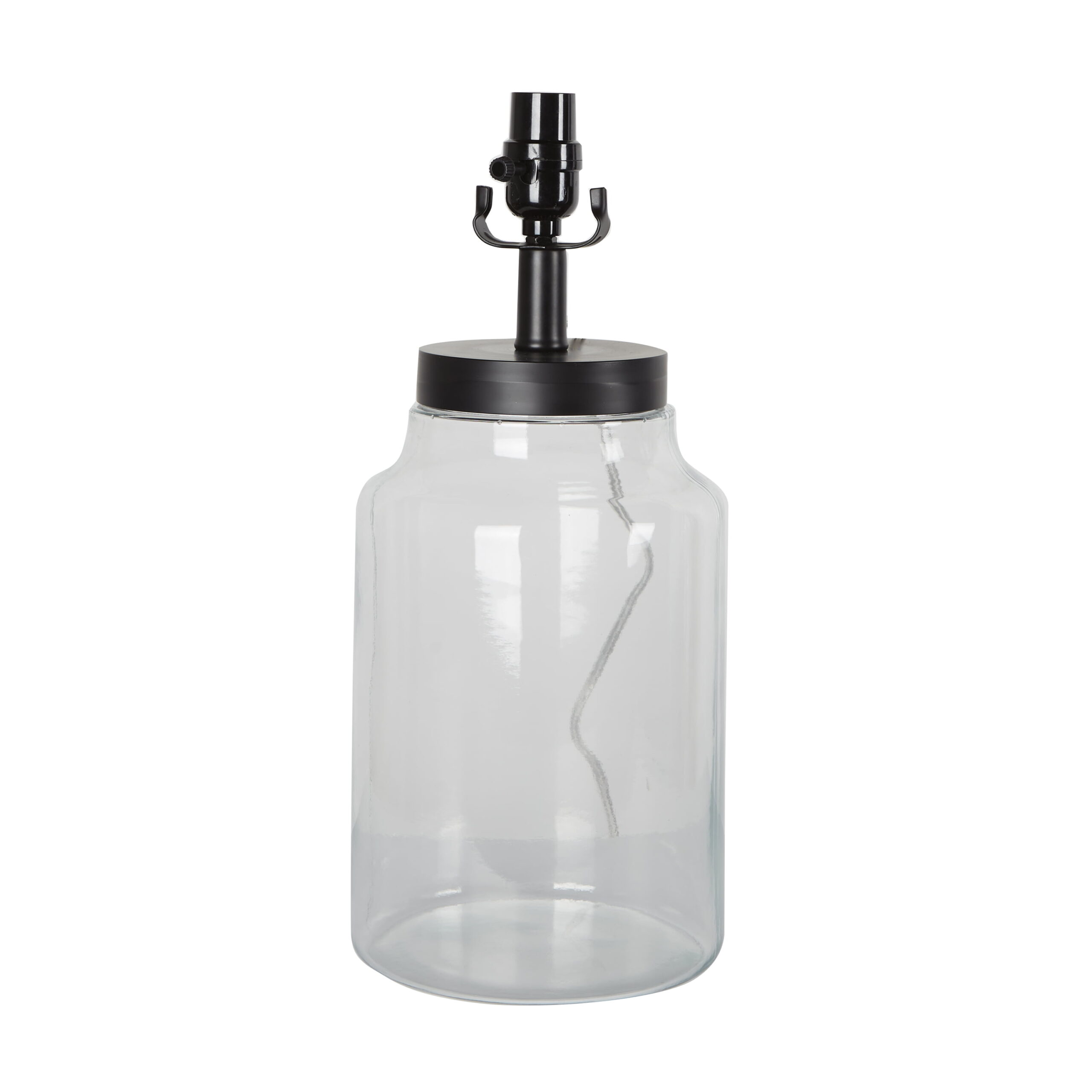 Mainstays Fillable Glass Jar Table Lamp Base. Black