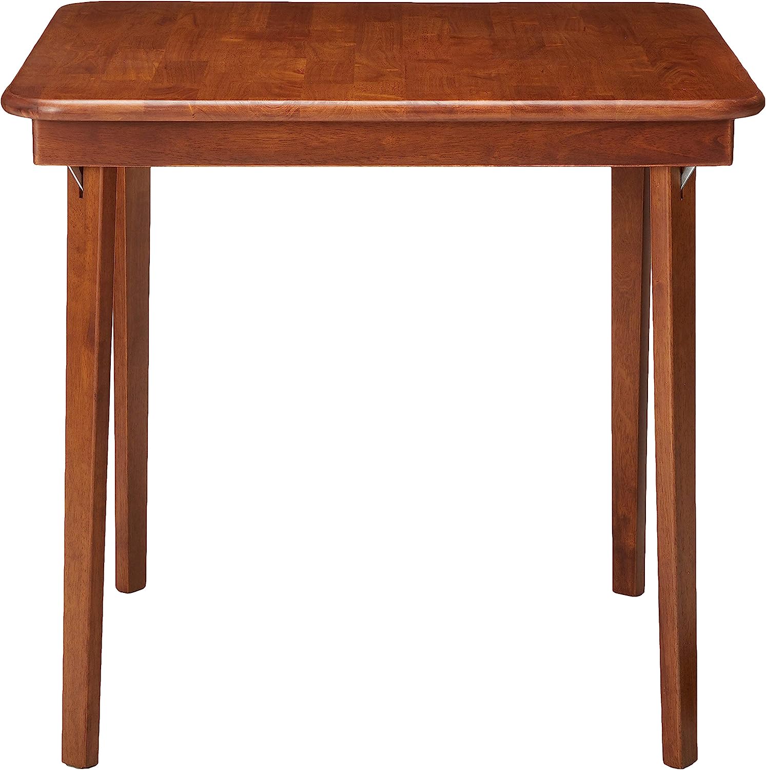 STAKMORE Straight Edge 32″ Square Folding Card Table. Cherry Finish
