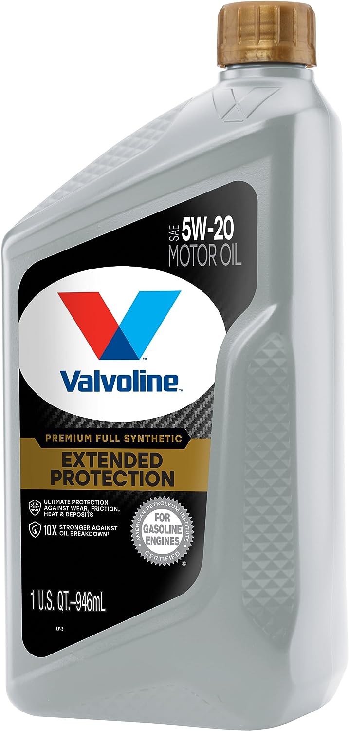 Valvoline Extended Protection SAE Full Synthetic Motor Oil SAE 5W-20 1 QT. Case of 6