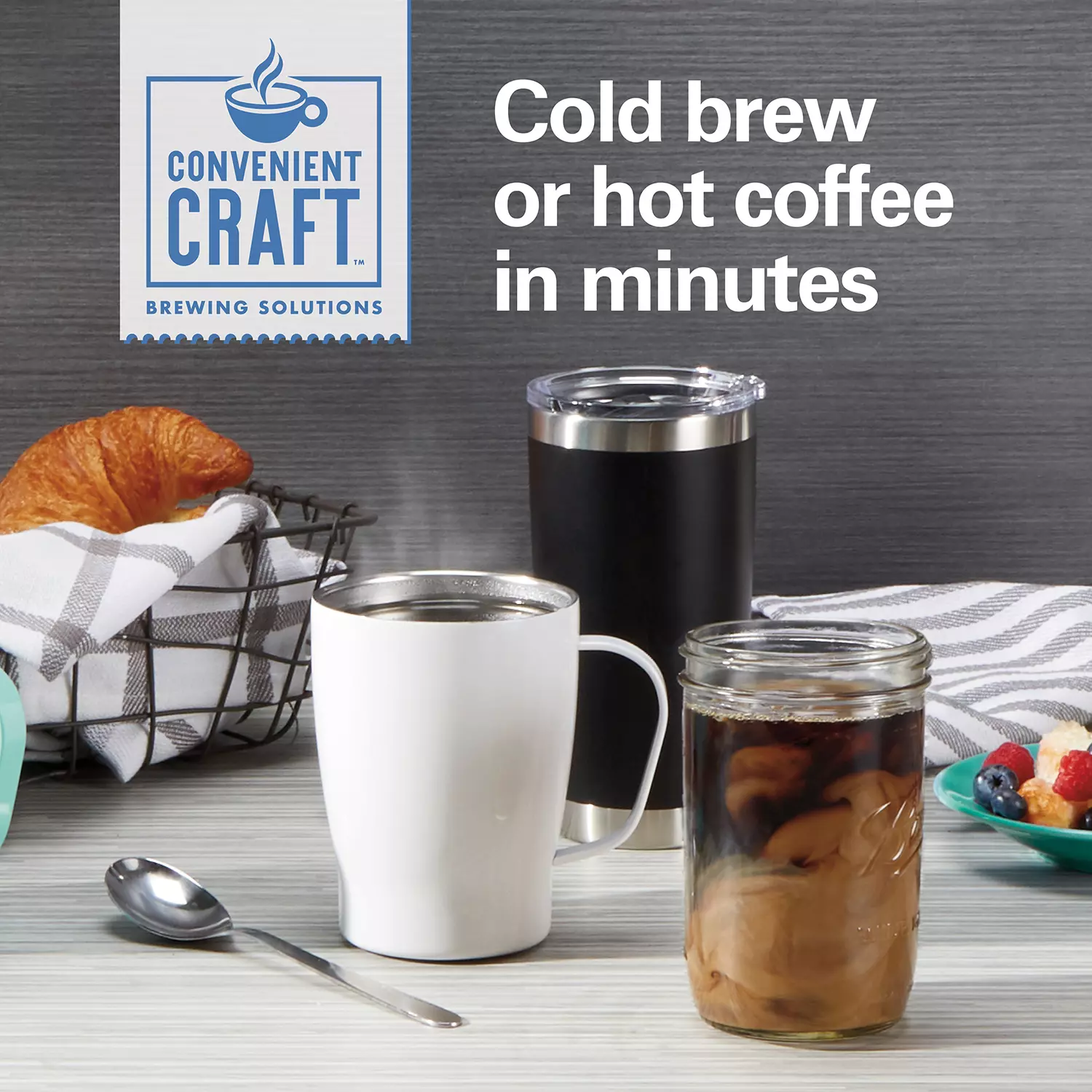 Hamilton Beach Convenient Craft Rapid Cold Brew & Hot Coffee Maker. Single Serve Ground Coffee Brewer. 16 oz. capacity. White. 42500
