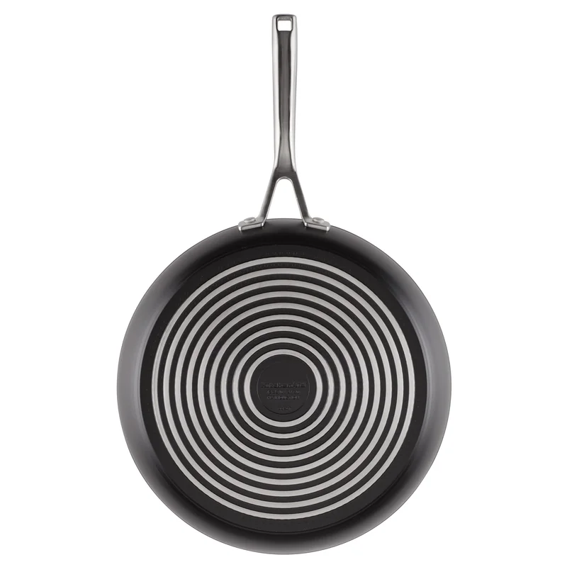 KitchenAid 80123 12.25 in. Hard-Anodized Induction Aluminum Nonstick Frying Pan with Lid Black Matte