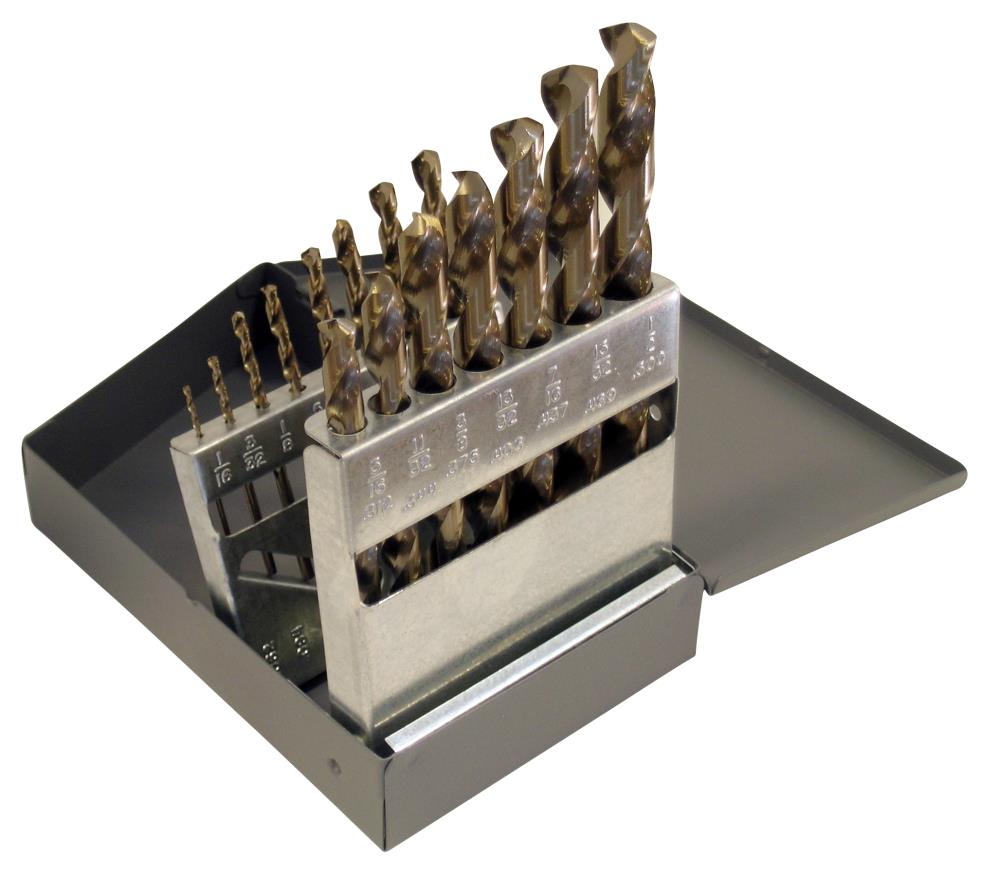 CLE-LINE 15-Piece Assorted Cobalt Twist Drill Bit Set