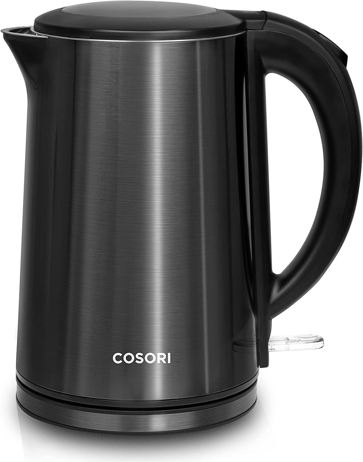 COSORI Electric Kettle Stainless Steel with Double Wall. Wide-Open Lid 1.5L Electric Tea Kettle. BPA Free Water Kettle & Hot Water Boiler for Boiling Water. Auto Shut-Off & Boil-Dry Protection. Black