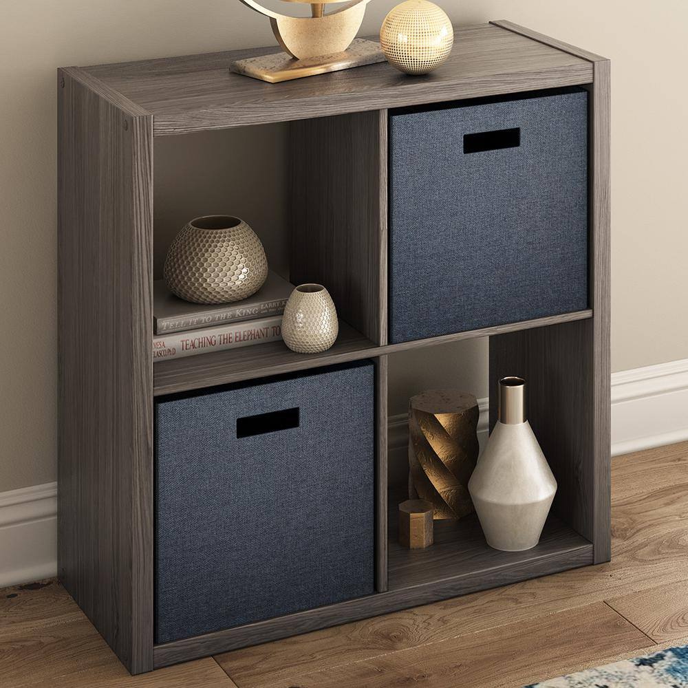 ClosetMaid 4552 30 in. H x 29.84 in. W x 13.50 in. D Graphite Gray Wood Large 4-Cube Organizer