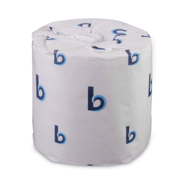 Boardwalk Standard Toilet Paper. 2-Ply. White. 4 x 3 Sheet. 500 Sheets/Roll. 96 Rolls/Carton