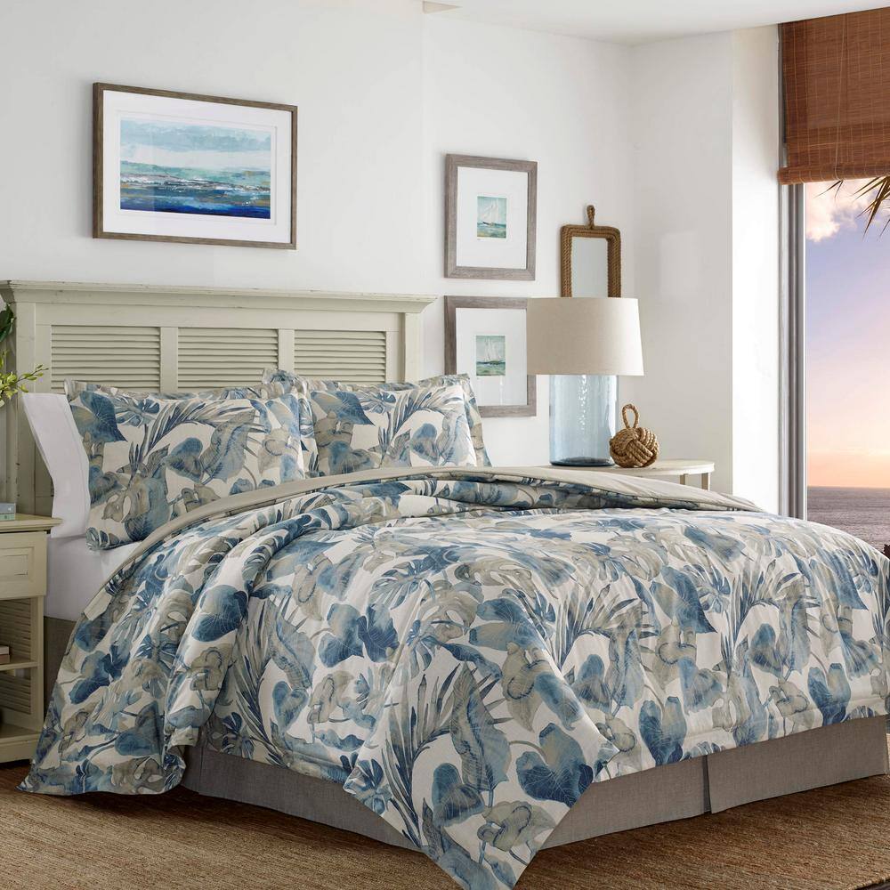Tommy Bahama  Raw Coast 4-Piece Blue Cotton King Comforter Set