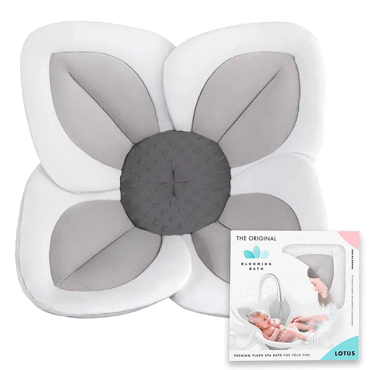 Blooming Bath Lotus Baby Bath Seat. Unisex. 0 to 6 Months. Gray/Dark Gray (OS)