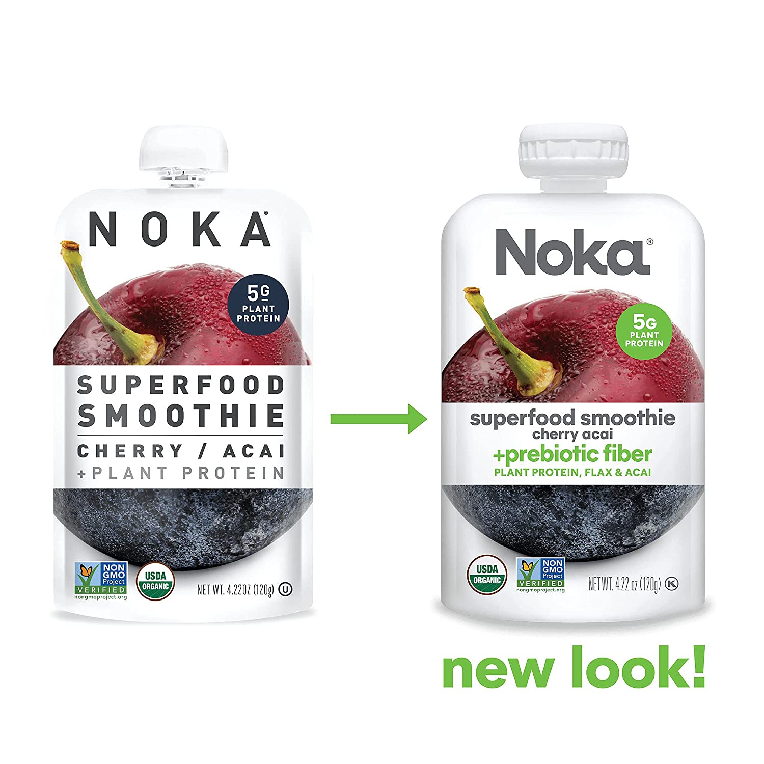 Noka Superfood Smoothie Pouches. Healthy Fruit Squeeze Snack Pack (Pack of 12)