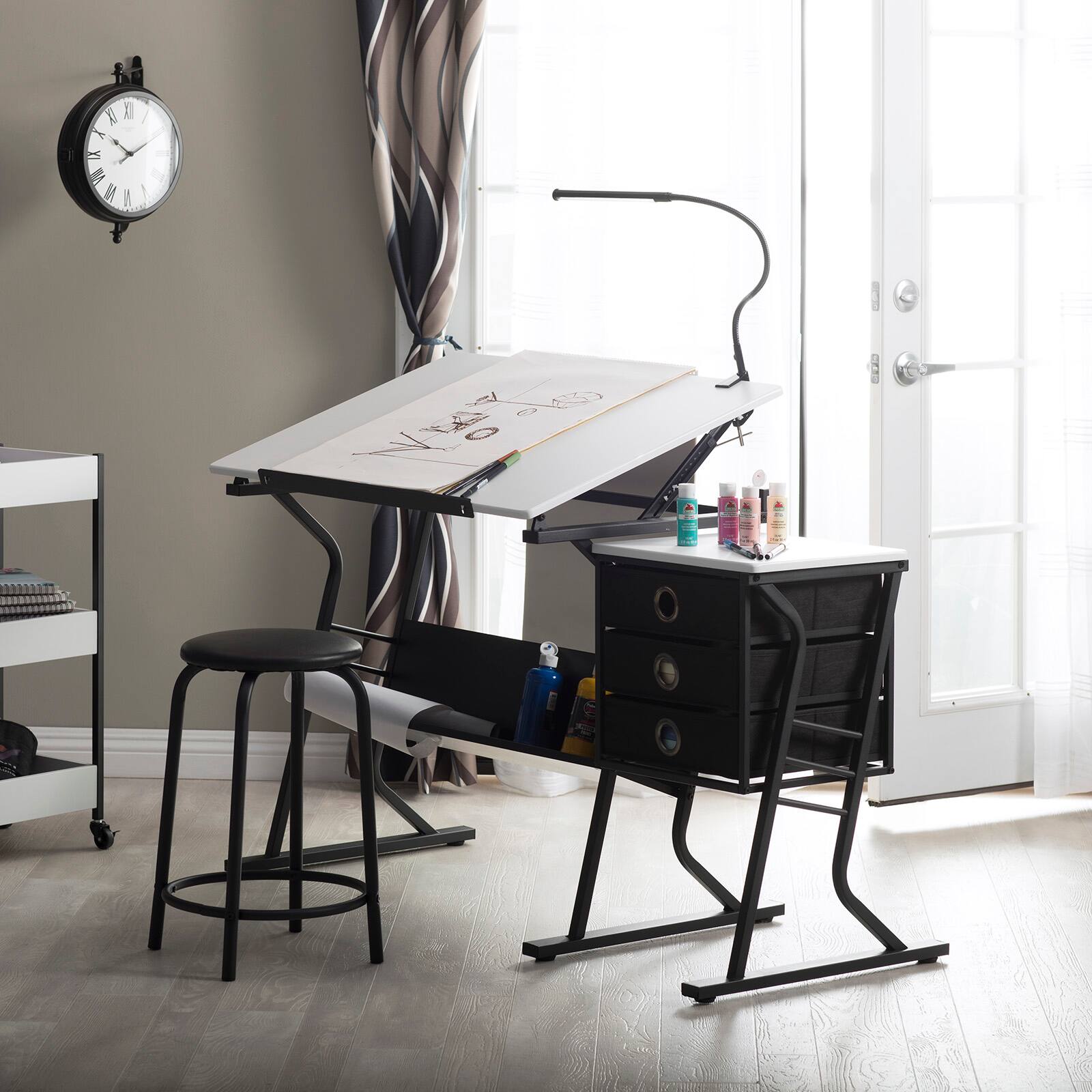 Studio Designs Eclipse 2-Piece Drafting Table & Stool Set