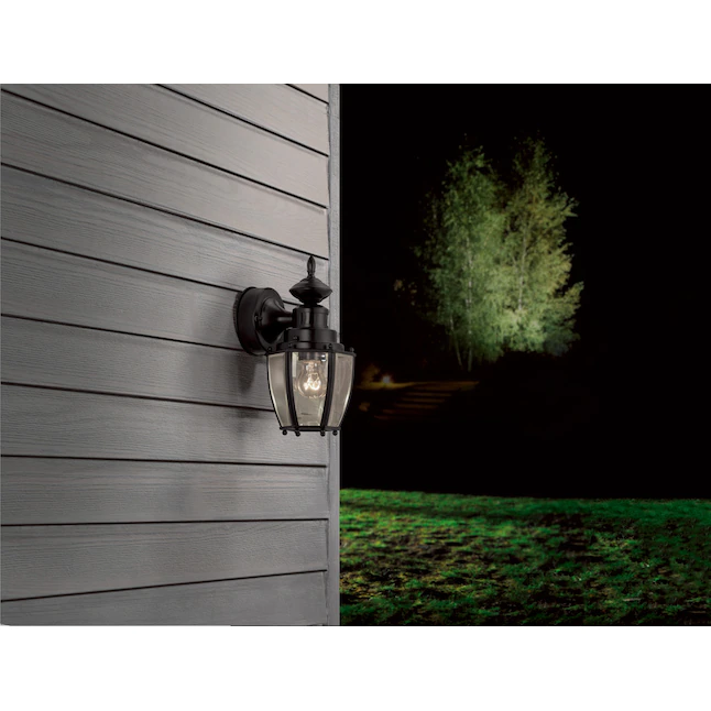 Harbor Breeze  1-Light 11.75-in Black Outdoor Wall Light