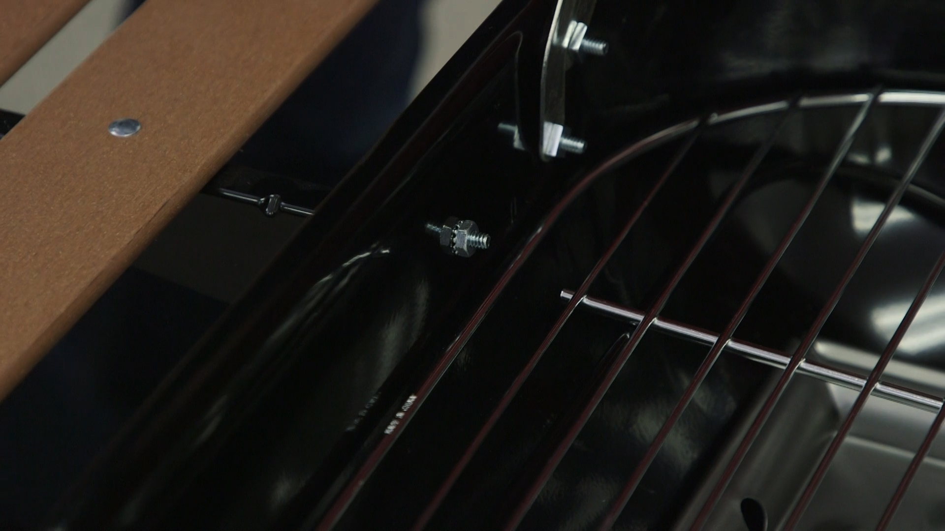 Americana Swinger Charcoal Grill with Side Table - Red