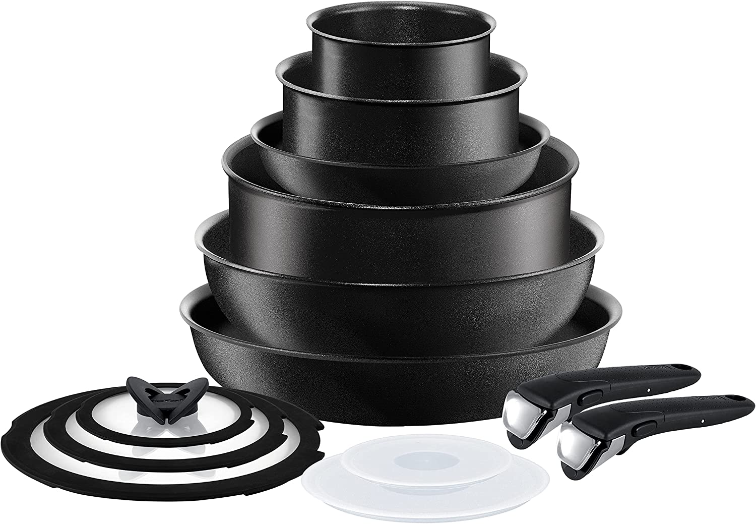 T-fal Ingenio Expertise Nonstick Removable Handle Cookware Set. Fry. Sauce Pan. Pots. 13 piece. Black