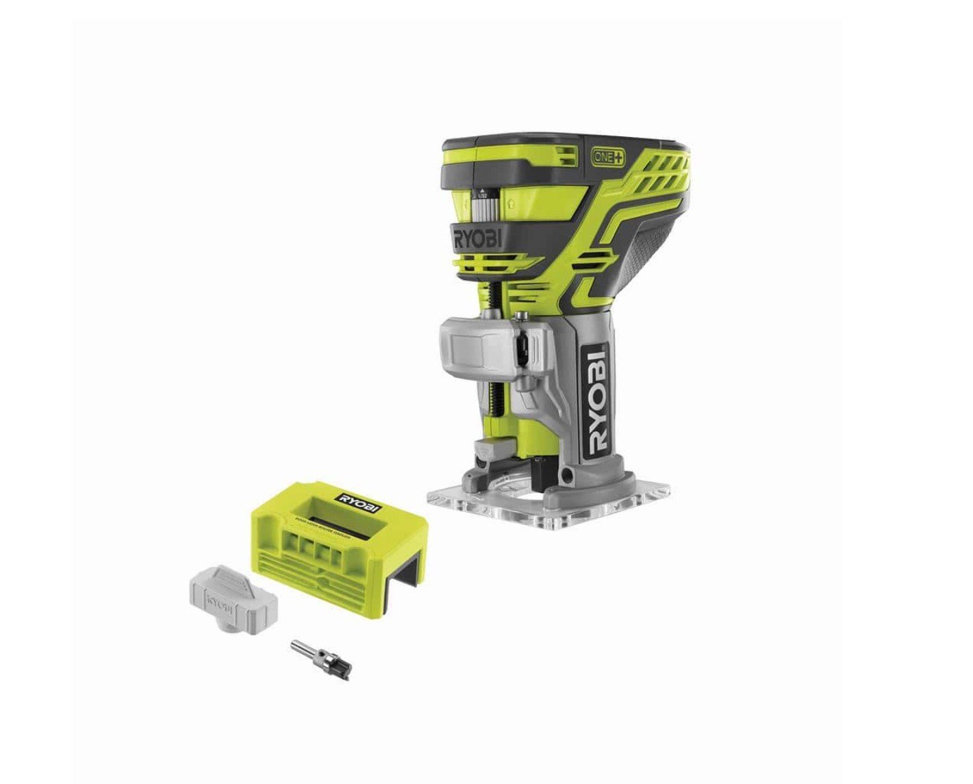 RYOBI P601-A99LM3 ONE+ 18V Cordless Fixed Base Trim Router (Tool Only) with Tool Free Depth Adjustment with Router Latch Mortiser