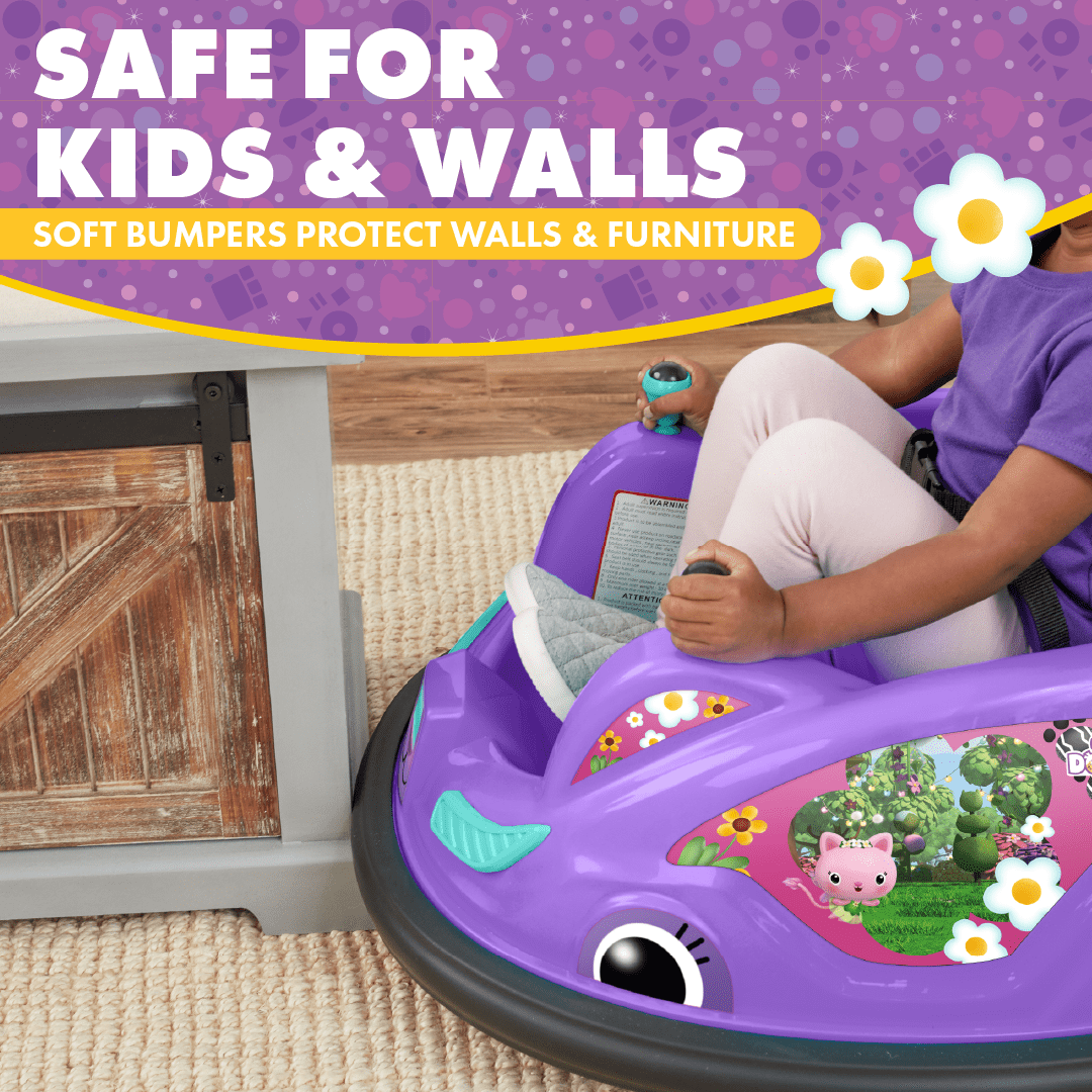 Flybar Gabby-s Dollhouse 6V Bumper Car. Battery Powered. Electric Ride On. With Charger